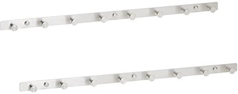 2 x SO-TECH® 8er Hakenleiste JOEL Garderobe Kleiderhaken Edelstahl gebürstet 620 mm