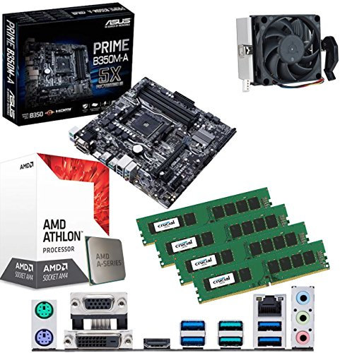 Components4All AMD Athlon X4 950 3.5Ghz Quad Core CPU, ASUS Prime B350M-A Motherboard & 16GB 2400Mhz Crucial DDR4 RAM Pre-Built Bundle