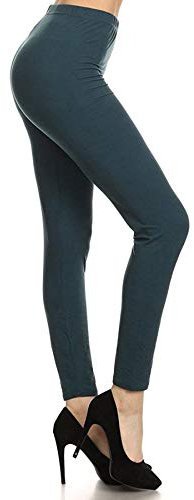 Leggings Depot Damen-Leggings mit hoher Taille, Capri-Druck, Übergröße, Forest Teal, 1X-3X