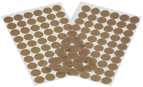 60 Klettpunkte 15mm Klettband-Punkte Klebepunkte Klettverschluss selbstklebend, Farbe:hellbraun