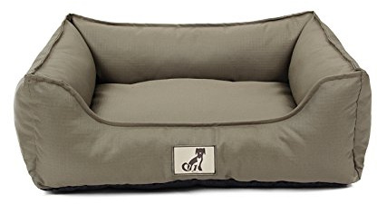 allpetsolutions Dexter Waterproof Box Dog Bed - Zip-Off Washable Cover, Oxford Fabric, Non-Slip Base, Green (Medium)