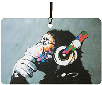 Ali Air Freshener Banksy Auto-Lufterfrischer „DJ Monkey“, mit Affen-Motiv, ideal als Nikolaus-Geschenkidee