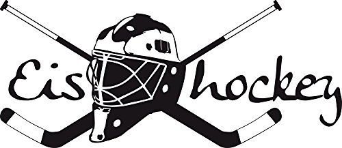 GRAZDesign Wandtattoo Eishockey Kinderzimmer | Wandaufkleber Teenager Sportler Spieler | Wandsticker Turnhalle Sport Jugendzimmer Jungs Kinder - 90x40cm / 070 schwarz