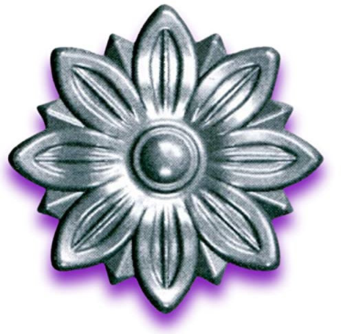 Déco fer Forgé-ROSACE ACIER DECORATION- H55 mm par 55 mm- Pour Porte Portail Portillon battant coulissant -Rosace à souder ou à coller - Usage Interieur Exterieur Etat brut