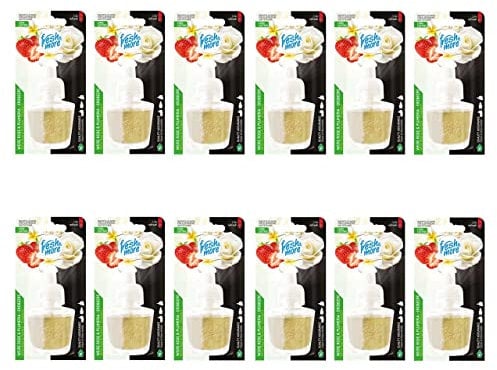 Fresh & More Nachfüllflakons für Duftstecker (12er Pack) Weiße Rose - Plumeria & Erdbeere, 19ml