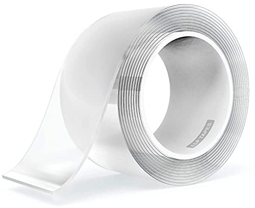 LLPT 10M Doppelseitiges Klebeband I Extra Stark Transparent Spurlos Nano Tape I Waschbares Hochleistungs-Gel-Klebeband für den Heimbüro-Laden Dekokartenposter Fotowand I 5cm x 10m(SN233)