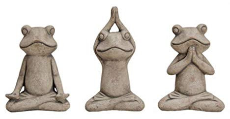 Set mit 3 Froschen in Yoga-Position – Dekoration Zen