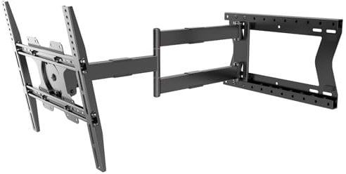 Nanook 2080 Supporto da Parete per TV a Braccio Lungo per TV da 32-75 pollici, Estensione Lunga Fino a 80 cm, Capacità di Carico Fino a 60 kg, Girevole Fino a 180°, Max. VESA 400x400, Nero