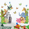 Runtoo Dschungeltier-Wandaufkleber für Kinder, Elefant, Zebra-Baum, Türaufkleber, Mädchen, Schlafzimmer, Baby, Kinderzimmer, Wanddekoration