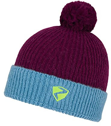 Ziener Unisex Kinder Iken Bommel M tze gestrickt Fleece Futter Wollanteil, purple plum, S EU