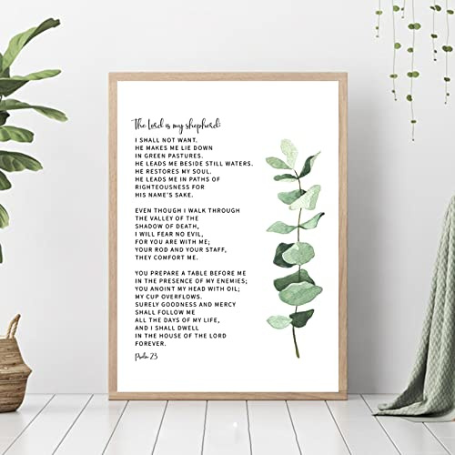 Psalm 23 Bibelvers Kunstposter Drucke Der Herr Ist Mein Hirte Schrift Kirche Wandbilder Leinwand Malerei Zimmer Wohnkultur 50X70Cm Kein Rahmen