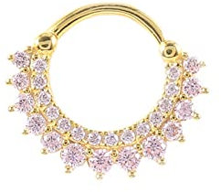 Lieson 1 Stück Nasenring Piercing Knorpel Ohrringe Silber 925 18G Nasenringe Set Hoop Creolen Blume Zirkonia Rosa Piercing Septum Knorpel Tragus Helix Ohrringe Gold