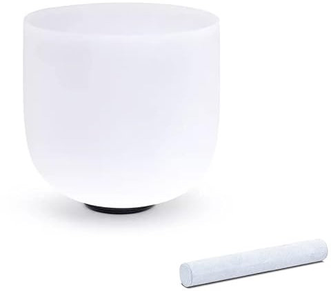 KEMNGO 6 A/B Note Crystal Singing Bowl for Sound Healing Meditation, Frosted Quartz Crystal Singing Bowl with Suede Striker and O-ring (Size : B Note)