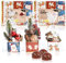 com-four® 24x Geschenkbeutel mit Faltbox, Tüte und Verschluss - Präsenttüten mit Pappuntersatz im Weihnachtsstil - Kunststofftütchen für Kekse und Pralinen
