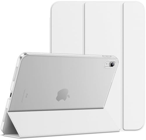 JETech Funda para iPad (A16) 11.ª/10.ª Generación (2025/2022), Soporte Delgado con Respaldo Rígido Carcasa con Auto-Sueño/Estela (Blanco)