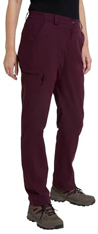 Mountain Warehouse Hiker Stretch Womens Trousers - Stretchy, Lightweight, Comfy, Warm & Quick Drying - for Autumn Winter, Walking, Hiking, Outdoors & Trekking Burgundy 8