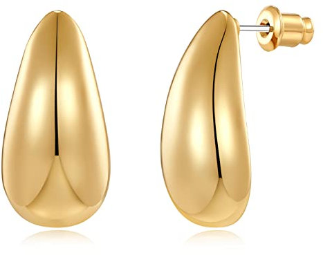 MUYAN Kleine Tropfen Ohrringe für Frauen Polierte Träne Gold Tropfen Ohrringe Gold Stud Earrings for Women Vintage Modes chmuck Geschenke