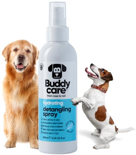 Buddycare Hunde-Entwirrungsspray, einfach anzuwendendes Entwirrungsspray für Hunde, Formel zum Einwirkenlassen ohne Ausspülen, 200 ml