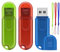 Clef USB 64 Go Lot de 3 Clé USB Clés USB 2.0 Stockage Mémoire Flash Drive avec Cordes pour PC/Tablette/Ordinateur (Bleu/Rouge/Vert)