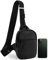 Sling Chest Crossbody Bag, Brusttasche Herren mit Verstellbarem Schultergurt, Wasserdicht Brusttasche Umhängetasche Männer und Frauen Schultertasche für Reise, Wandern, Radfahren, Laufen Schwarz