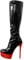 blingqueen Stivali con plateau elasticizzati, laccati, nero/rosso., 43 EU
