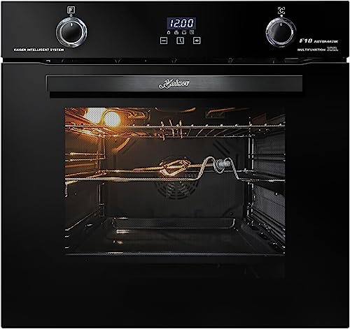 Kaiser EH 6367 Exklusiver Einbau Backofen 60 cm in Schwarz 79L Energieeffizienzklasse A Multi-ElektroBackofen mit 10 Betriebsfunktionen, Selbstreinigung, Drehspieß, Zirkulationssystem, Infrarotgrill