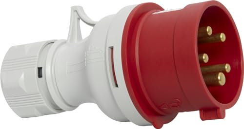 Brennenstuhl CEE-Stecker, 5-polig für den Außenbereich, Industrie-Steckdose CEE 400 V/16 A, verschraubbarer Anschluss, Verwendung auf Baustellen, Camping, kommerzielle Anwendungen, IP44, 16 A