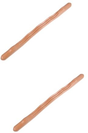 Gatuida 2pcs Deep Tissue Back Massager Roller Neck and Shoulder Scrapping Stick Wooden Massage Tool for Blood Circulation Relief
