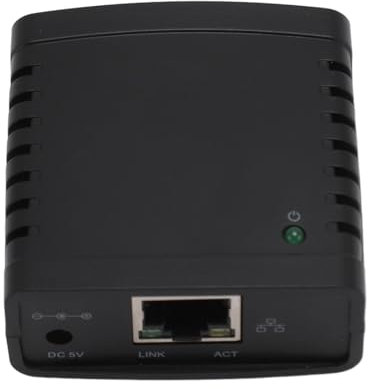 Zunate Servidor de Impresión Inalámbrico, Interfaz USB a RJ45, Transmisión de Alta Velocidad, para Oficina (Enchufe Europeo 100-240 V)