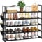 OYREL Shoe Rack 5 Tier 20-25 Pairs Shoes, Shoe Storage Organizer Large with Side Bag Space Saving for Closet, Entryway, Garage, Bedroom Non-Woven Shoe Rack Shelf