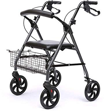 Klappbarer Rollator Drive Stahl Rollator mit Untersitzkorb, Stockhalter und Tablett