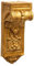 Biscottini Wandregal aus Holz mit antikem Gold-Finish, L 9,5 x T 8,5 x H 24 cm, Antik, hergestellt in Italien, Wandregal, Liberty