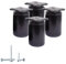 SKIR'CO Lot de 4 pieds de meubles ronds en aluminium réglables en hauteur 6 cm de diamètre 40 mm Vis incluses Noir