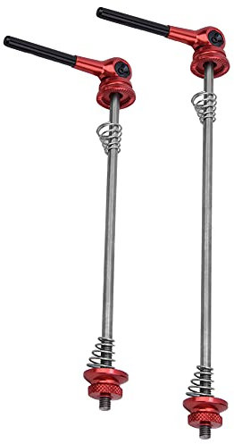 VGEBY Bike Lever Skewer, A Pair Bike Quick Release Skewer Titanium Alloy Shaft Quick Release Lever Front Rear Wheel Set Accessories ((red