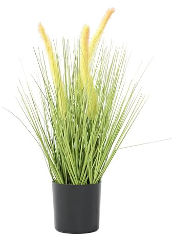 MichaelNoll Kunstgras, künstliches Gras, Dekogras, Kunstpflanze, Zimmerpflanze, Grünpflanze, künstliche Pflanze, Deko, im schwarzen Topf, sehr realistisch, Grün (46 cm - Artikeln. MN-KP-2224)