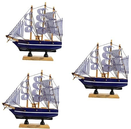 BCOATH 3 Pcs Sailing Boat Cake Decoration Toy Graduation Diploma Cake Topper Graduation Cake Topper Sail Boat Cake Topper Cake Boat Topper Mini Cupcake Theme Party Cake Topper Wooden