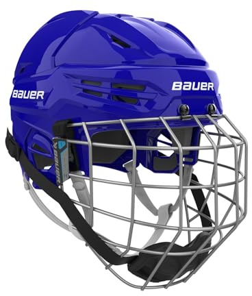 Bauer Re-Akt 55 Eishockey Combo Helm mit Gitter Senior blau