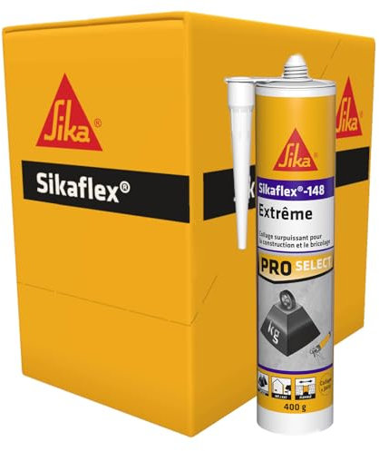SIKA - Colle de fixation élevée - Sikaflex-148 Extreme, Blanc - Maintien immédiat - Multi-supports - Intérieur & Extérieur - Fixation d'objets lourds - Mastic étanche - Carton de 12 cartouches 290ml