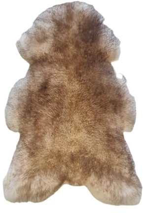 FURRYMAN Natürliche Lammfelle - Schaffelle 130 x 65 cm sehr groß, ohne Chrom - Weiße und farbige Schaffelldecken, Tagesdecken und Dekorationen für Couch, Sessel - Lammschaffell (mufflon braun)
