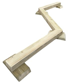 Wooden Zig Zag Balance Beam for Outdoor Exercise, Childrens Play Balance Beam.