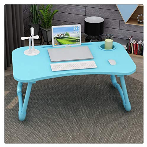 Mesa plegable ajustable para laptop con patas abatibles, escritorio portátil para cama, desayuno, bandeja de servir con diseño ligero y ventilador eficiente