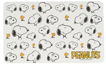 The Peanuts Snoopy Brettchen - Allover Frühstücksbrettchen Schneidebrettchen aus Resopal Weiß