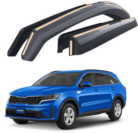 Goodyear Windabweiser für/kompatible mit Kia Sorento 2020-2025 SUV MQ4 - Integrierte Regenabweiser - Autofenster Sonnen-&Regenschutz - Windabweiser Autofenster - Einfache Montage - Garantie 4 Set