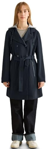 CECIL Damen B101210 Trenchcoat mit Kapuze, Dark Navy Blue, S