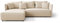 BEDANTE Ecksofa mit Schlaffunktion und Bettkasten Chicago L-Form Eckcouch für Wohnzimmer Couch mit Schlaffunktion Couchgarnitur Sofa (Creme, Ottomane Links)