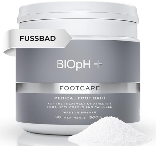 BIOpH+ Fußpflege 500 g - Antimykotisches medizinisches Fußbad für Spa & Bad - Behandlung von Fußpilz, rissigen Fersen und Hornhaut
