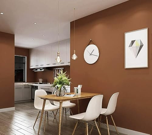 Safiyya Peel and Stick Wallpaper Dark Orange Contact Paper 118x17.7 Solid Color Self Adhesive Removable Wallpaper for Barthroom Vinyl Rolls