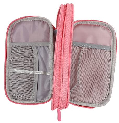 DOITOOL Hard Drive Protective Sleeve Cord Organizer Electronics Case Travel Cord Organizer Cable Management Case for Gadget Bag Organiser Use Pink