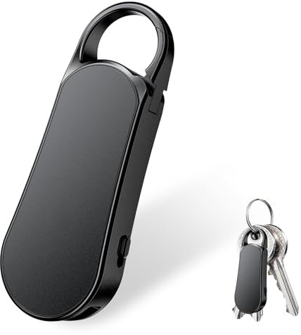 Howabo 64Go Enregistreur Vocal Mini - Design Porte-clés, 35 Heures d'Enregistrement, Boîtier en Métal, Son Hi-FI 1536KBPS, Dictaphone avec Activation Vocale pour Interviews et Réunions