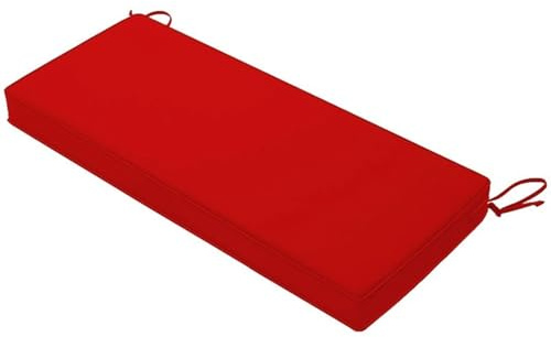 JORTUIO Bankauflage Bankkissen Outdoor Wasserfest Sitzkissen Gartenmöbel 120/80/140/110/160/100/180x40 Rutschfestes Sitzpolster Outdoor Bank Bankkissen Polsterauflage Sitzauflage(Rot,110x40x5cm)